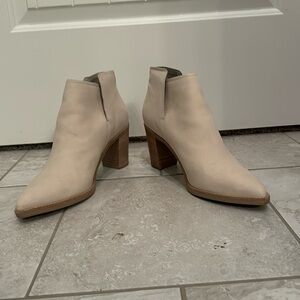 Ivory nubuck ankle boots